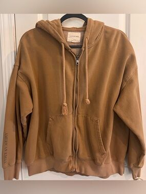 American Eagle Outfitters Camel Brown Zip-Up Hoodie